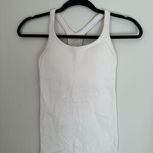 Lululemon Athletica White Fitted Sleeveless Tank Top